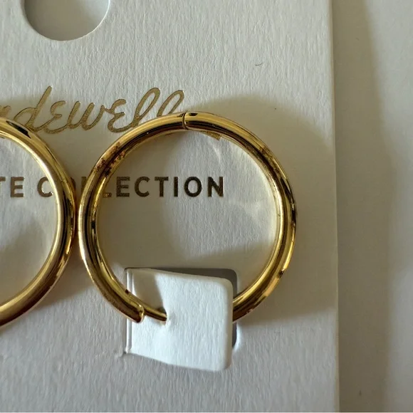 NWT Madewell Demi-Fine Medium Hoop Earrings - Picture 6 of 6